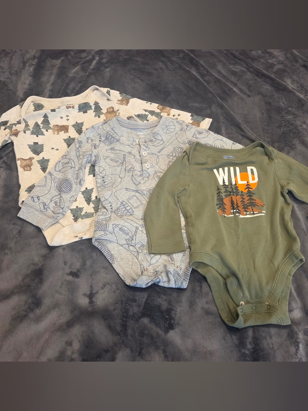 3 Pack Long- Sleeve Bodysuit 12-18M